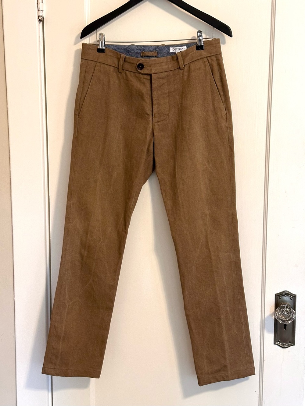 Gustin men's tan cotton chino pants